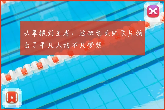 从草根到王者,这部电竞纪录片拍出了平凡人的不凡梦想